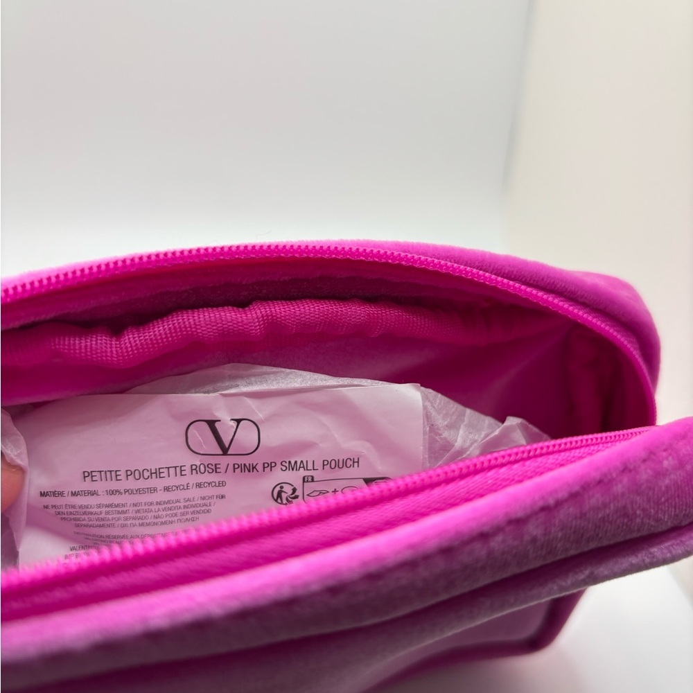 Valentino Fuchsia Velvet Cosmetic Bag - Picture 6 of 6